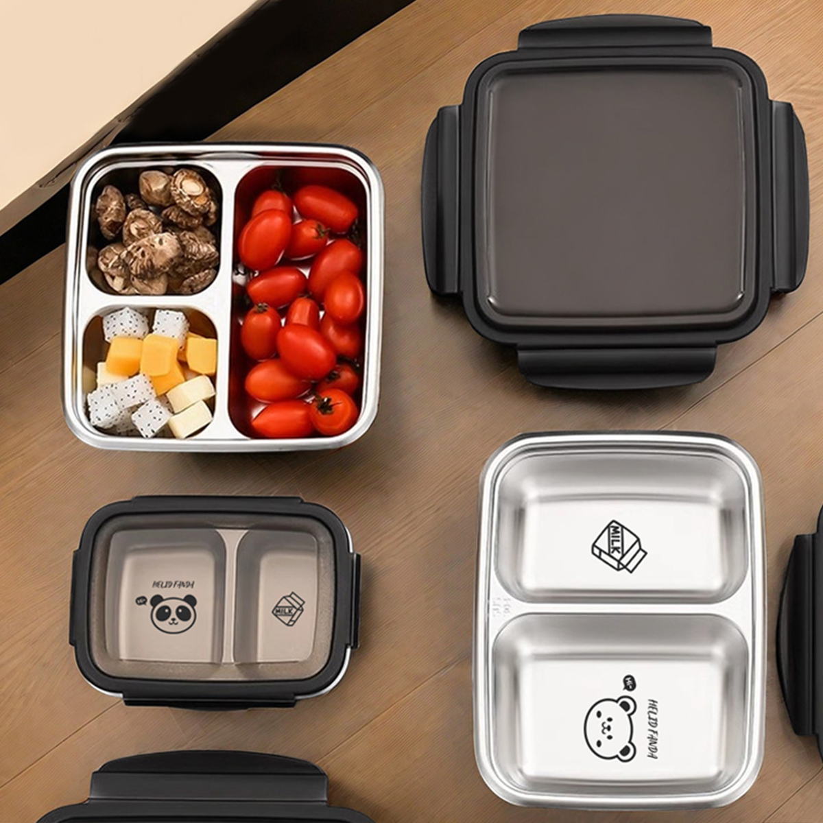 Meal Prep Bowl - WORTHBUY 2/3 그리드 304 스테인레스 스틸