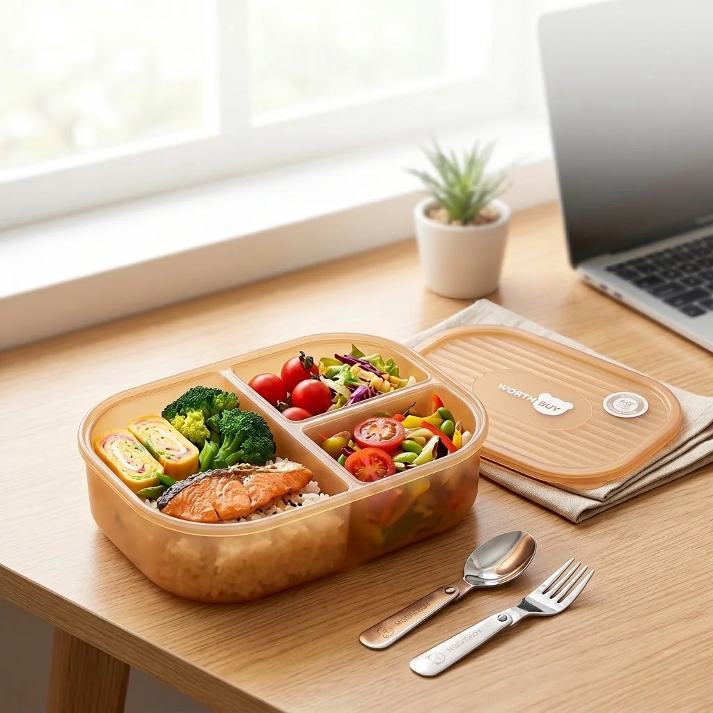 Meal Prep Or Prep Meal - 어린이용 도시락통, 3칸 분리형, 전자레인지 사용