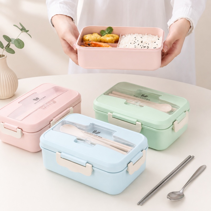 Meal Prep Bowl - 밀짚 소재 도시락통, 전자레인지 사용 가능,