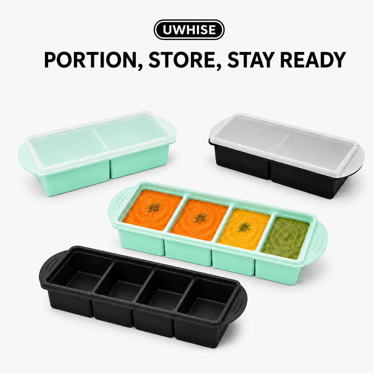 우화이즈 실리콘 수프 냉동 트레이 아기 음식 보관 용기 - Meal Prep Template 리뷰 및 가격