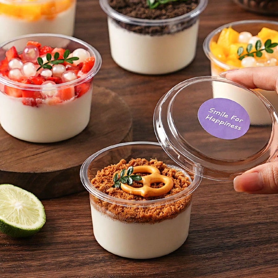 50/100PCS 250ML 일회용 플라스틱 푸딩 컵  - Sauce Dipping Cup 리뷰 및 가격