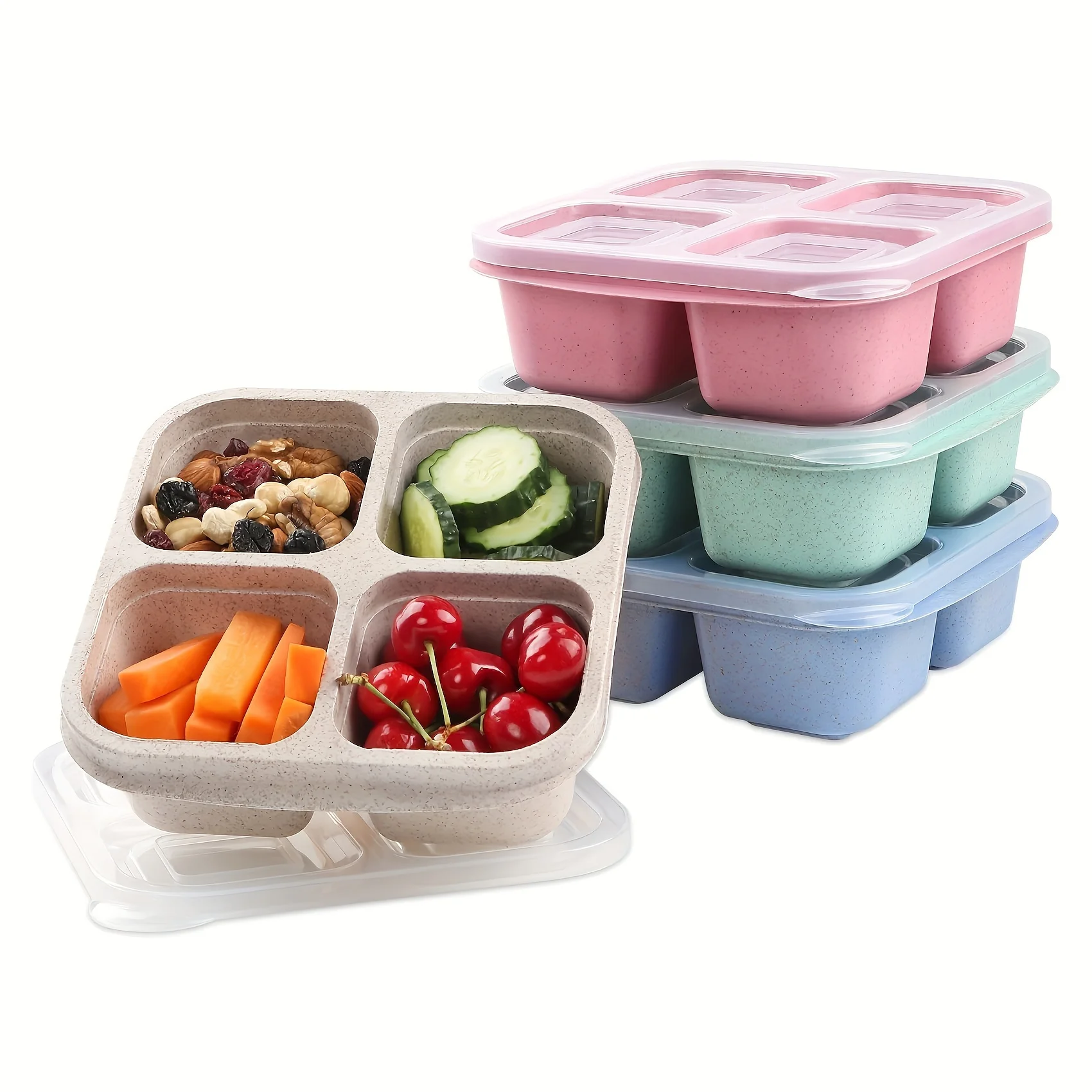 투명 뚜껑 4 개 달린 스낵 박스, 스낵 용기, 신선도 - Meal Prep Kitchen 리뷰 및 가격