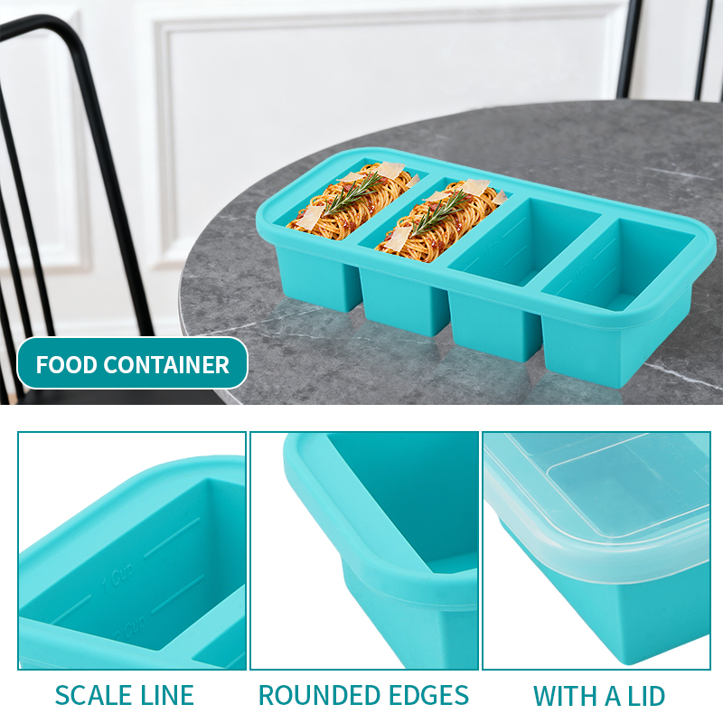 뚜껑이 있는 2 또는 3구 실리콘 냉동 트레이 몰드,  - Meal Prep Template 리뷰 및 가격