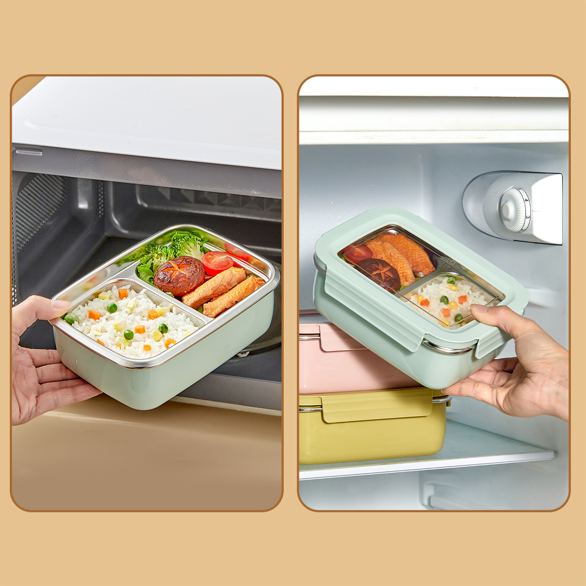 전자레인지용 304 스테인리스 스틸 칸막이 도시락, 쌓 - Meal Prep Bowl 리뷰 및 가격