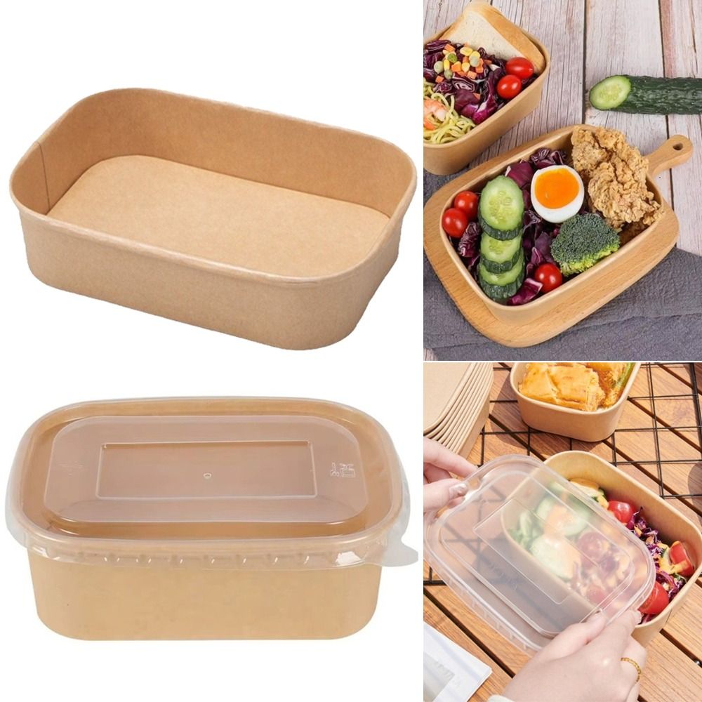 10개/세트 사각형 일회용 도시락통(뚜껑 포함) 종이  - Meal Prep Bowl 리뷰 및 가격