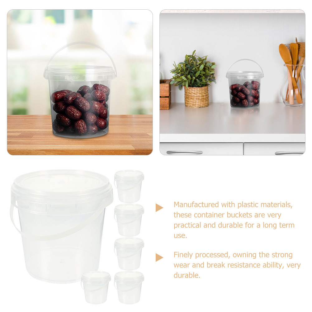 뚜껑과 손잡이가 달린 투명한 식품용 플라스틱 양동이 6 - Meal Prep With Rice 리뷰 및 가격